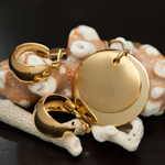 MONET® Gold Disc Pendant and Hoop Earrings 